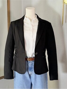 Cache Black Tailored Single-Button Blazer